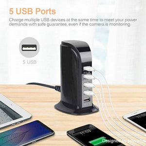 USB CHARGING STATION with WIFI Remote Surveillance Camera